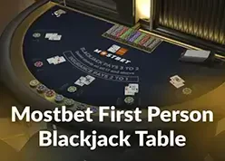 First Person Blackjack — Mostbet casino oyunu